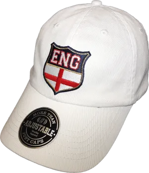 England Shield Cap Adjustable Dad Hat White