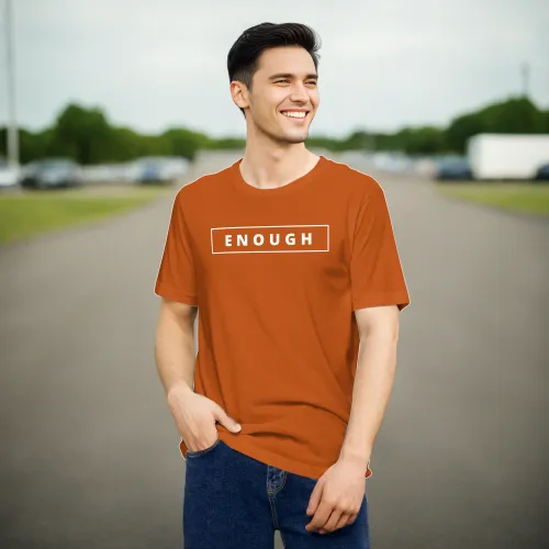 ENOUGH Affirmation Custom Graphic Positive Message T-Shirt for Men