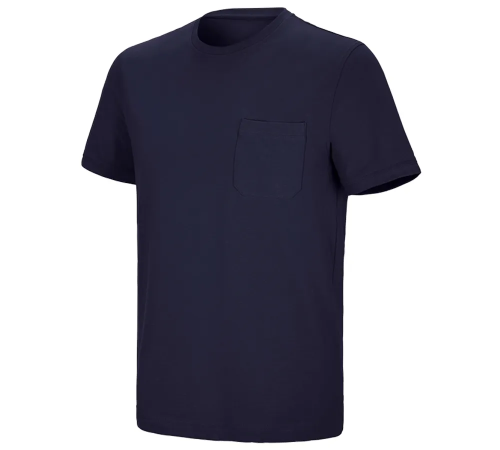 e.s. kratka majica cotton stretch z žepom