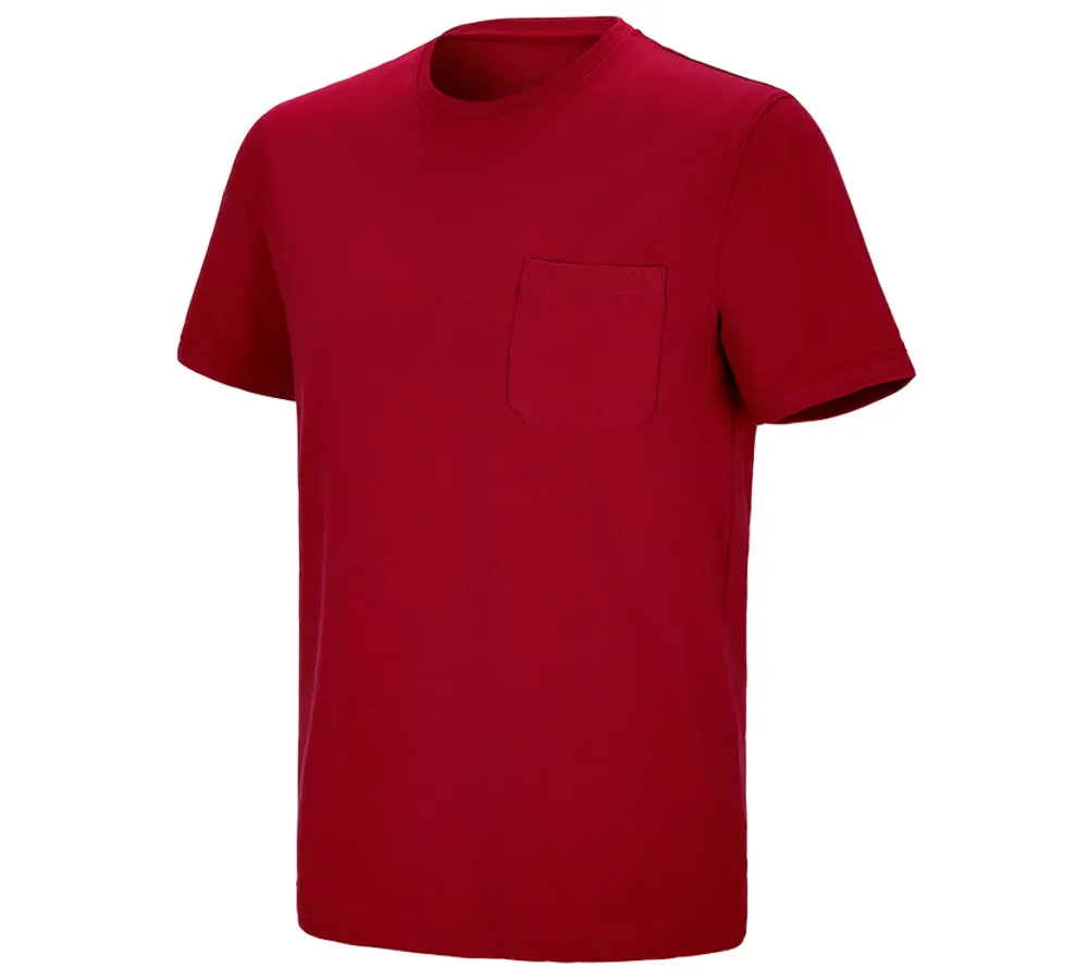 e.s. kratka majica cotton stretch z žepom