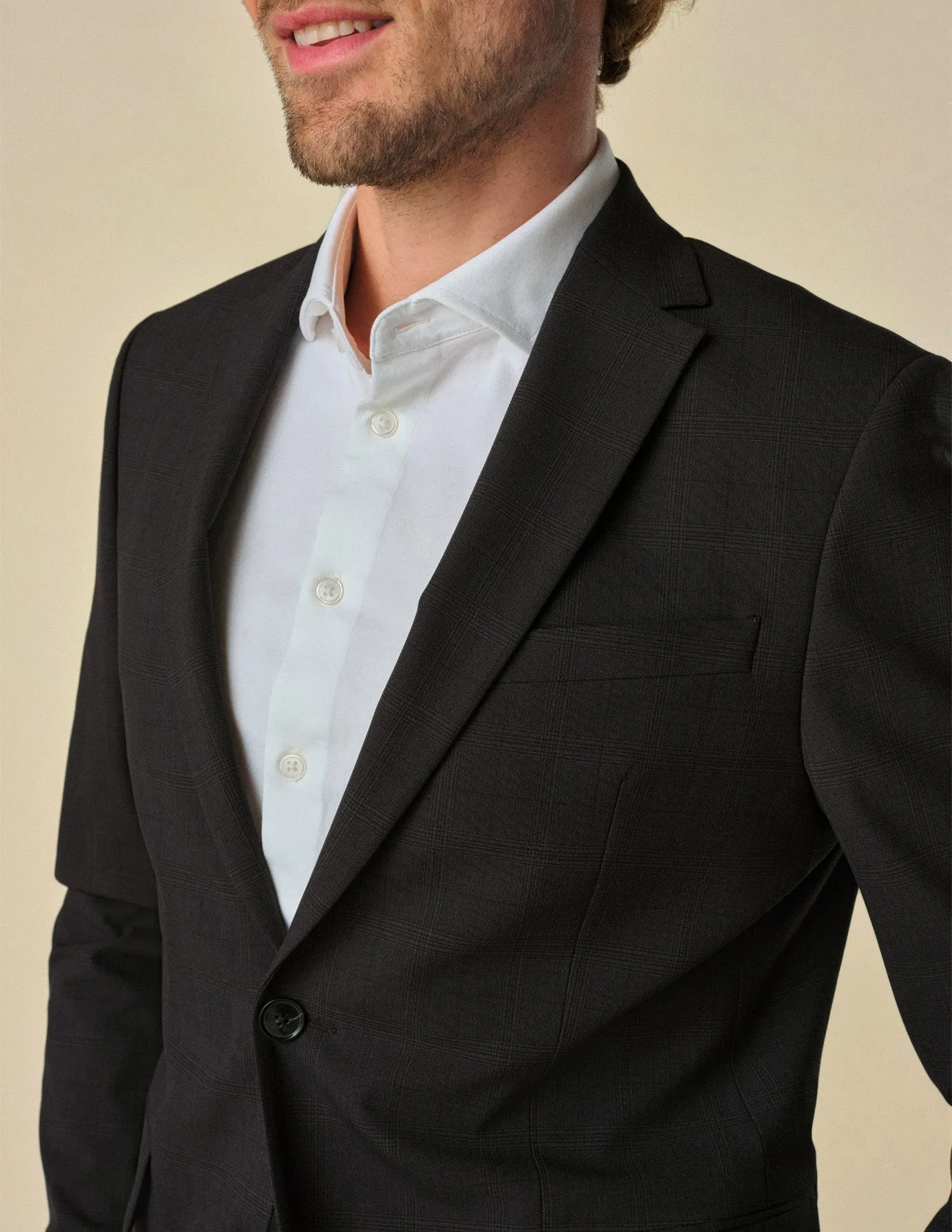 Essential Blazer Regular Black Check