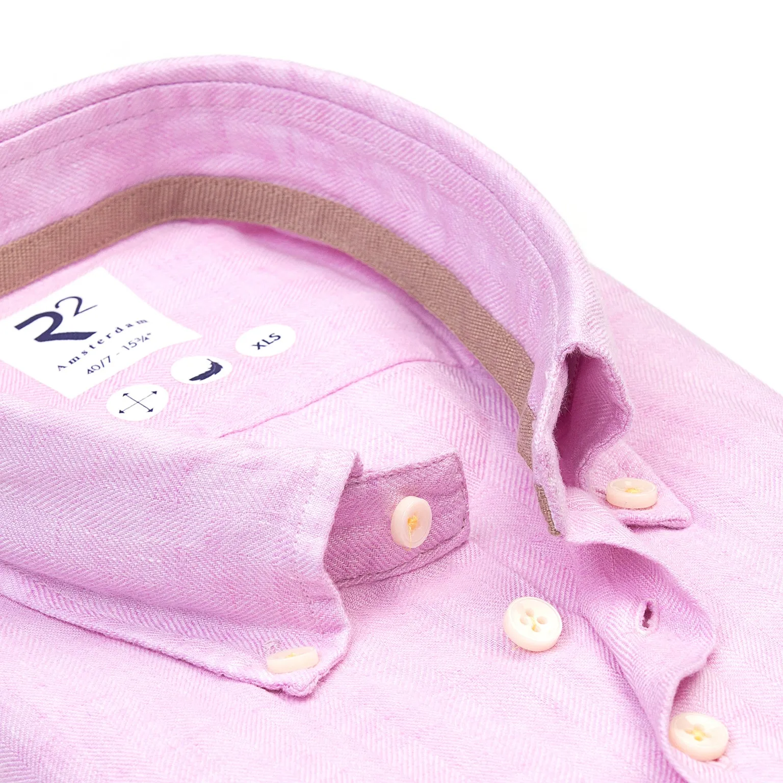 Extra long sleeves. Herringbone linen shirt