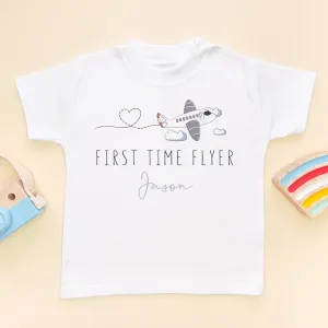 First Time Flyer Holiday Personalised Name Toddler & Kids T Shirt