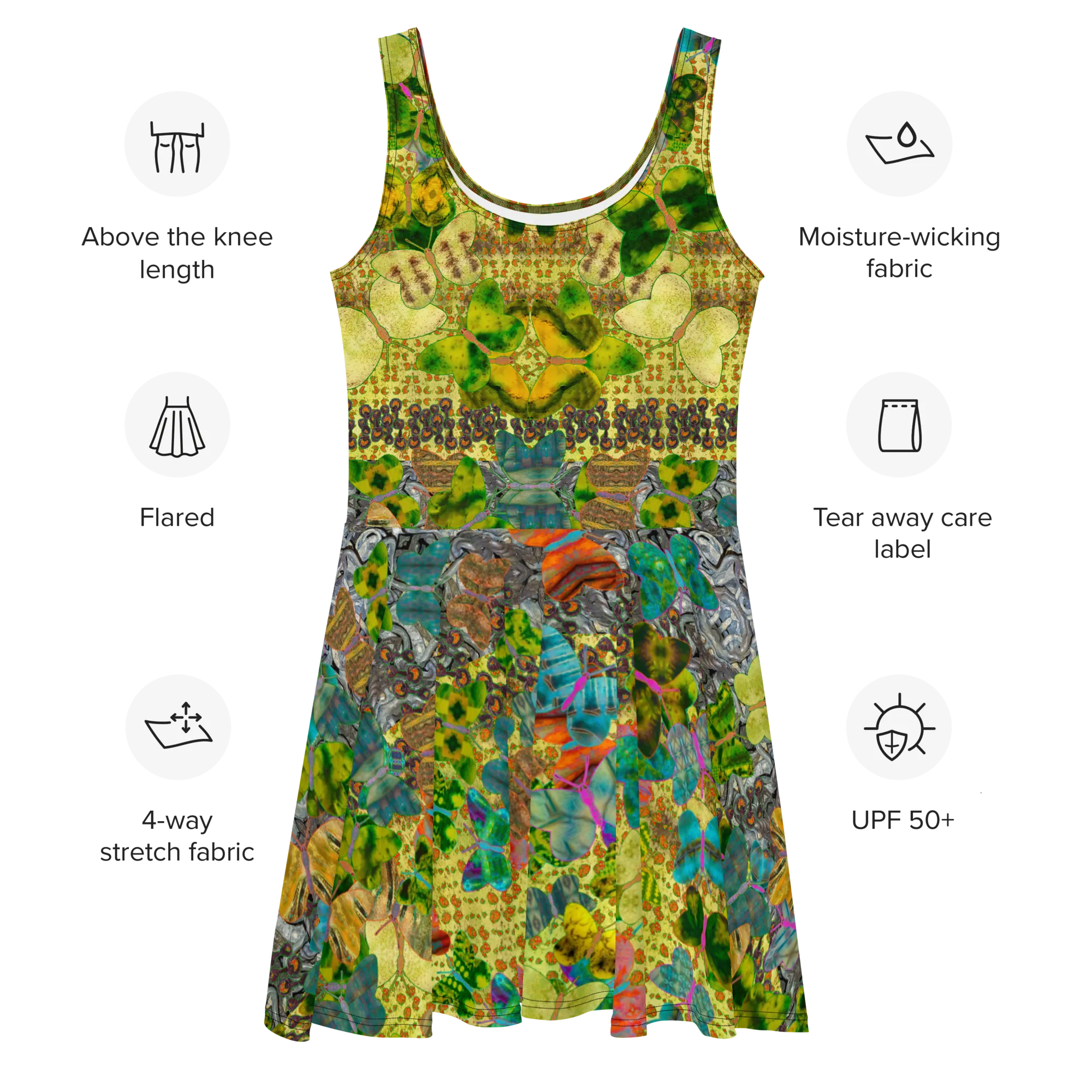 Fitted Skater Dress (Her/Muliebris)(Butterfly Glade, Shoal Solstice, GNHV8.2) RJSTH@Fabric#2 RJSTHw2021 RJS