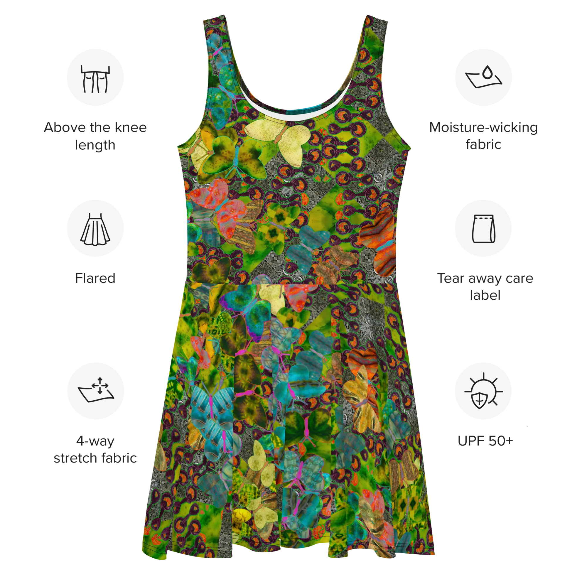 Fitted Skater Dress (Her/Muliebris)(Butterfly Glade, Shoal Solstice, GNHV8.3) RJSTH@Fabric#3 RJSTHw2021 RJS