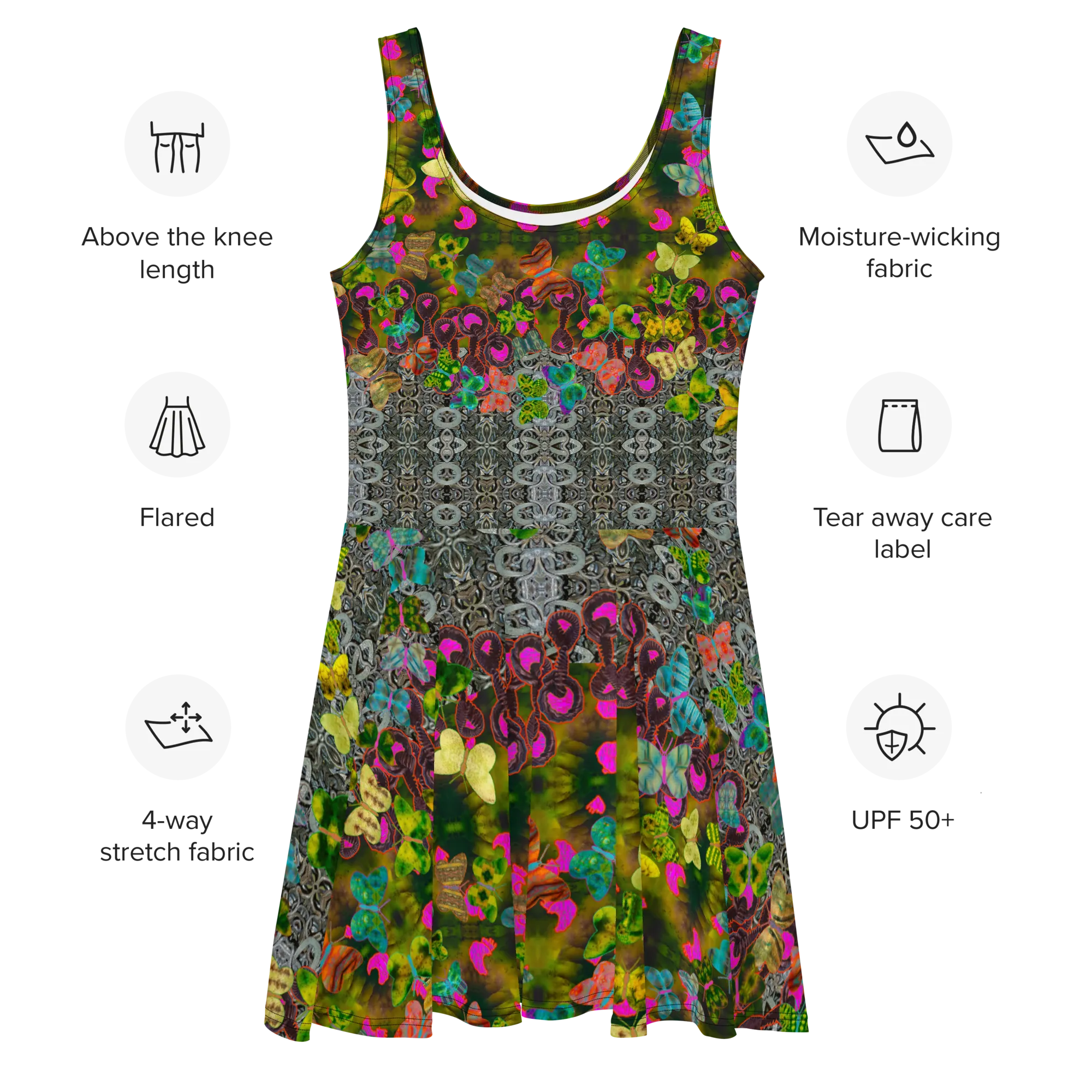 Fitted Skater Dress (Her/Muliebris)(Butterfly Glade, Shoal Solstice, GNHV8.7) RJSTH@Fabric#7 RJSTHw2021 RJS