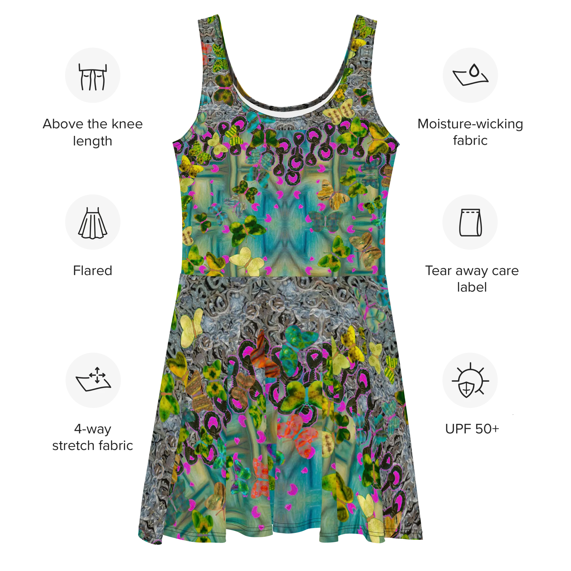 Fitted Skater Dress (Her/Muliebris)(Butterfly Glade, Shoal Solstice, GNHV8.9) RJSTH@Fabric#9 RJSTHw2021 RJS