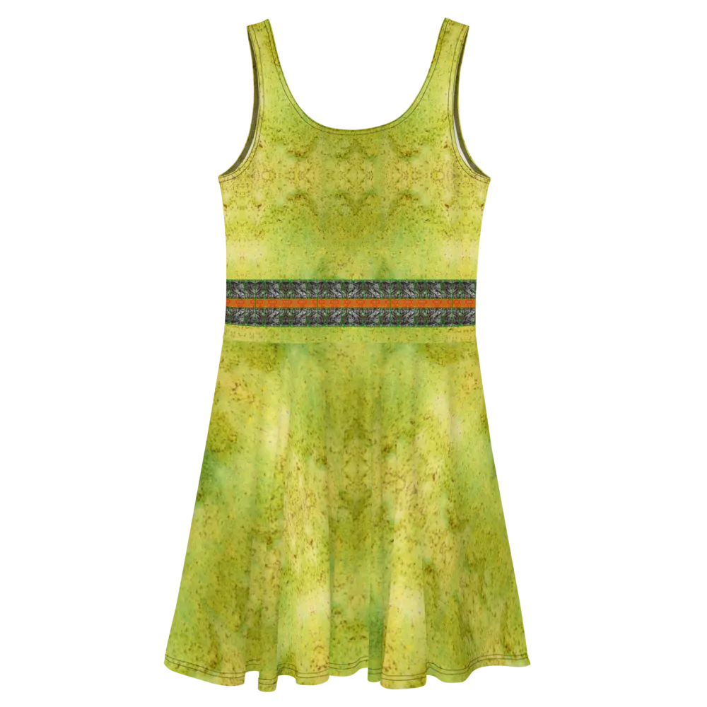 Fitted Skater Dress (Her/Muliebris)(Tree Link Stripe) RJSTH@Fabric#2 RJSTHS2021 RJS