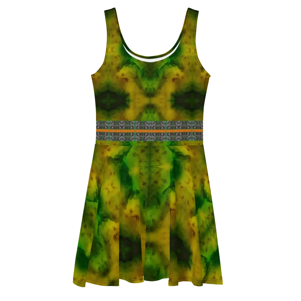 Fitted Skater Dress (Her/Muliebris)(Tree Link Stripe) RJSTH@Fabric#3 RJSTHS2021 RJS