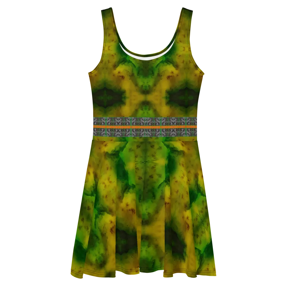 Fitted Skater Dress (Her/Muliebris)(Tree Link Stripe) RJSTH@Fabric#3 RJSTHS2021 RJS