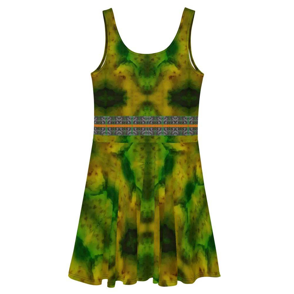 Fitted Skater Dress (Her/Muliebris)(Tree Link Stripe) RJSTH@Fabric#3 RJSTHS2021 RJS