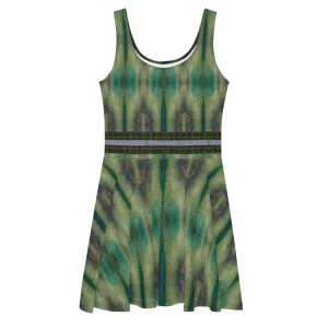 Fitted Skater Dress (Her/Muliebris)(Tree Link Stripe) RJSTH@Fabric#4 RJSTHS2021 RJS