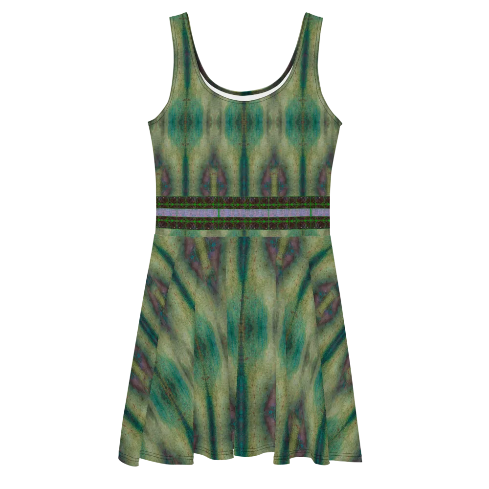 Fitted Skater Dress (Her/Muliebris)(Tree Link Stripe) RJSTH@Fabric#4 RJSTHS2021 RJS