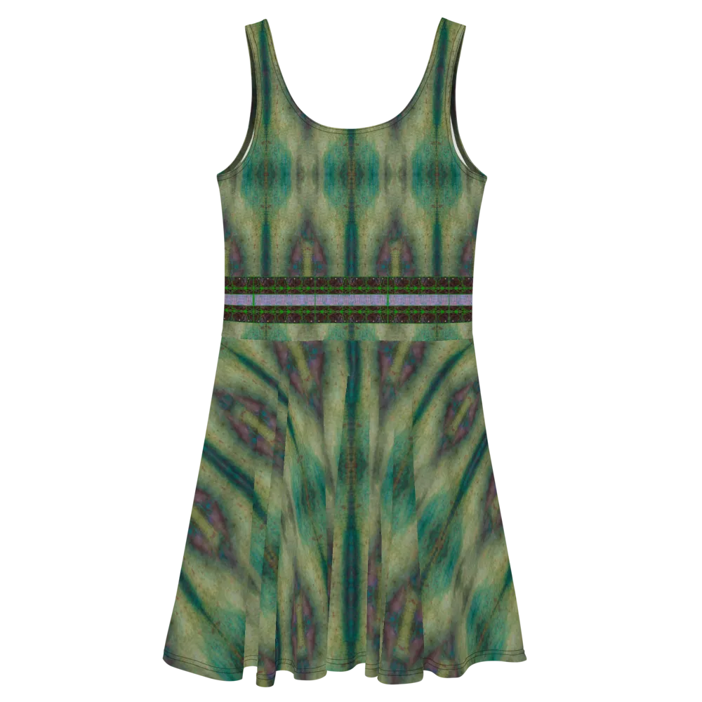 Fitted Skater Dress (Her/Muliebris)(Tree Link Stripe) RJSTH@Fabric#4 RJSTHS2021 RJS