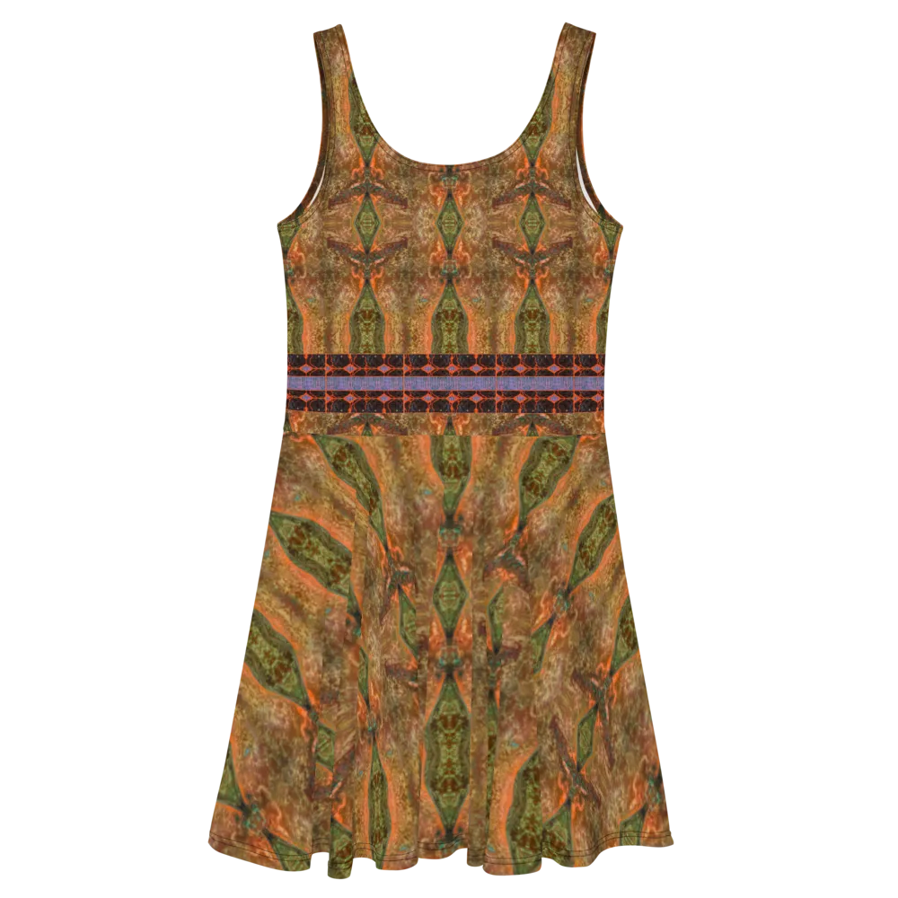 Fitted Skater Dress (Her/Muliebris)(Tree Link Stripe) RJSTH@Fabric#6 RJSTHS2021 RJS