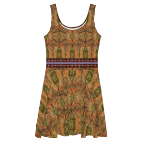 Fitted Skater Dress (Her/Muliebris)(Tree Link Stripe) RJSTH@Fabric#6 RJSTHS2021 RJS