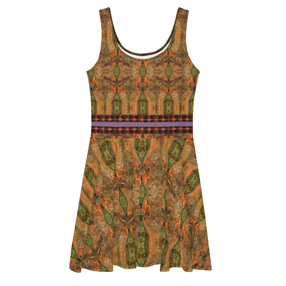 Fitted Skater Dress (Her/Muliebris)(Tree Link Stripe) RJSTH@Fabric#6 RJSTHS2021 RJS