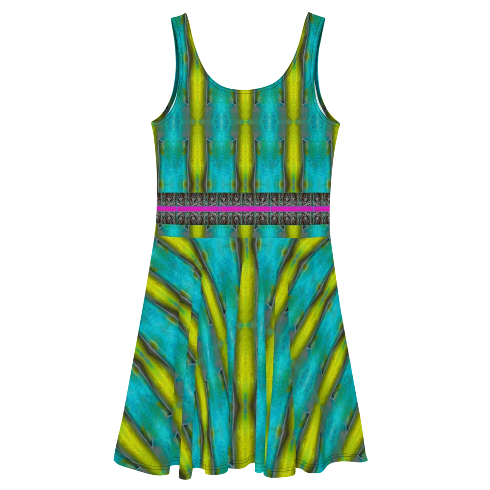 Fitted Skater Dress (Her/Muliebris)(Tree Link Stripe) RJSTH@Fabric#8 RJSTHS2021 RJS