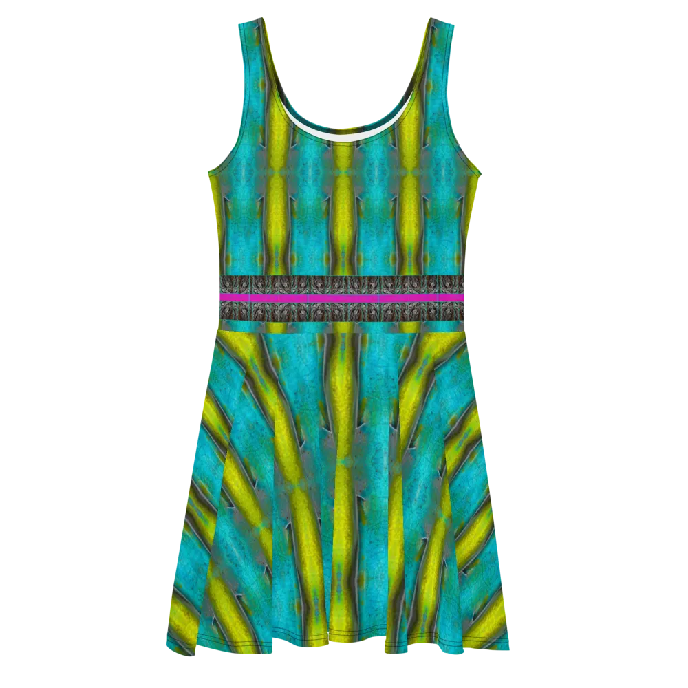 Fitted Skater Dress (Her/Muliebris)(Tree Link Stripe) RJSTH@Fabric#8 RJSTHS2021 RJS