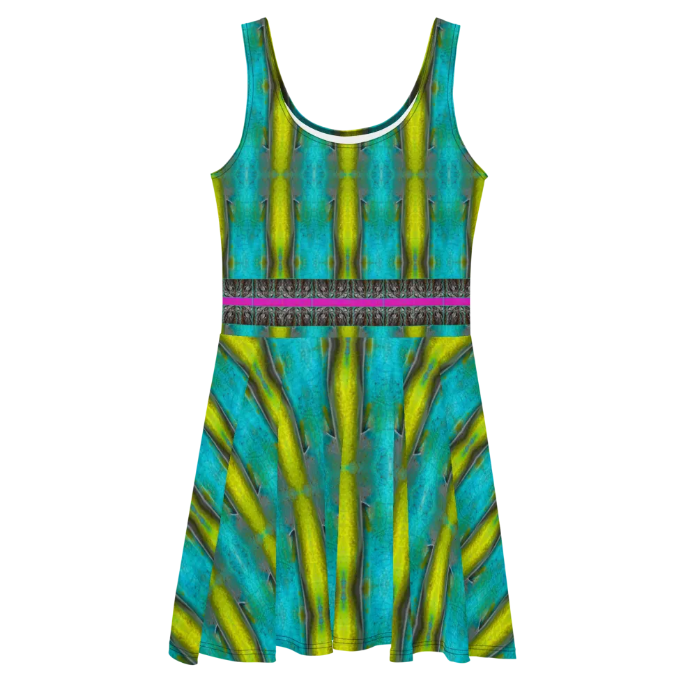 Fitted Skater Dress (Her/Muliebris)(Tree Link Stripe) RJSTH@Fabric#8 RJSTHS2021 RJS