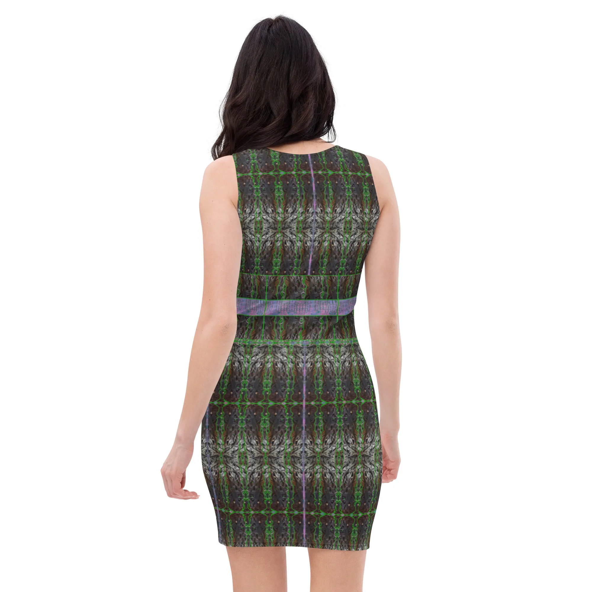 Fitted Sleeveless Bodycon Dress (Her/Muliebris)(Rind#5 Ouroboros Butterfly Belt Tree Link) RJSTH@Fabric#5  RJSTHW2021 RJS
