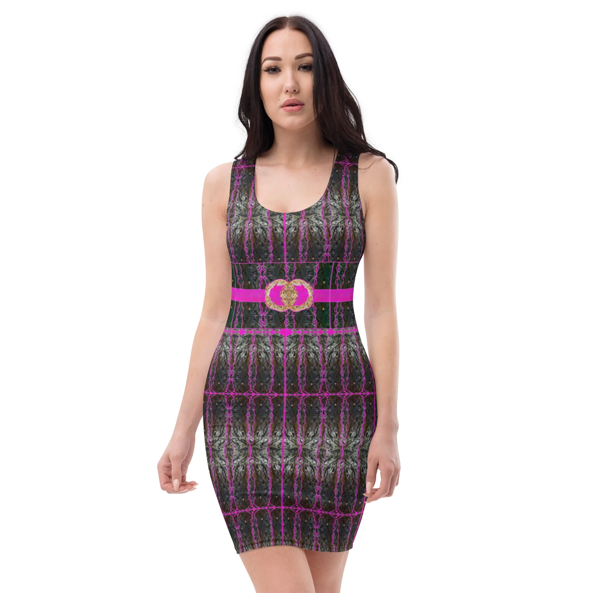 Fitted Sleeveless Bodycon Dress (Her/Muliebris)(Rind#9 Ouroboros Butterfly Belt Tree Link) RJSTH@Fabric#9  RJSTHW2021 RJS