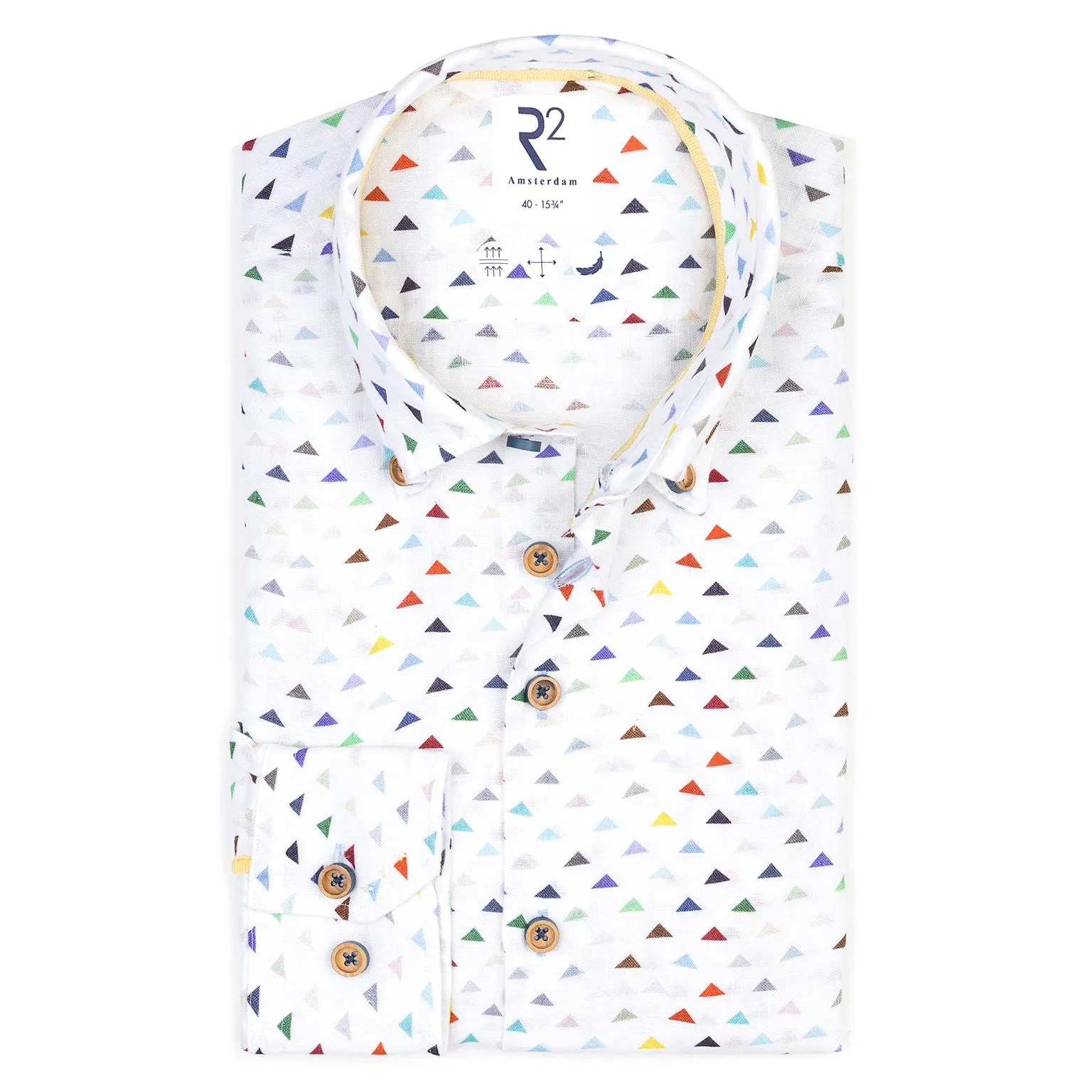 Flag print linen shirt