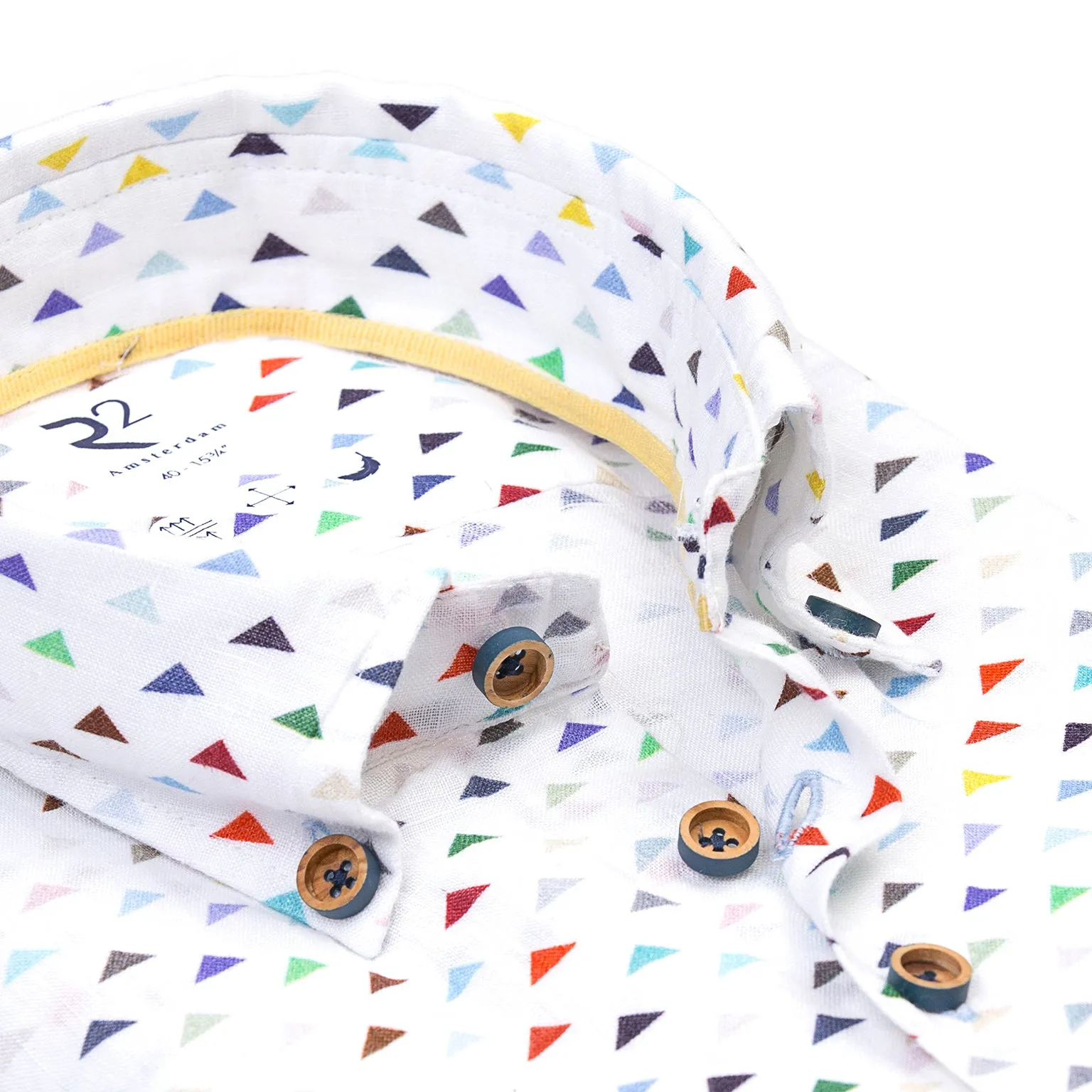 Flag print linen shirt