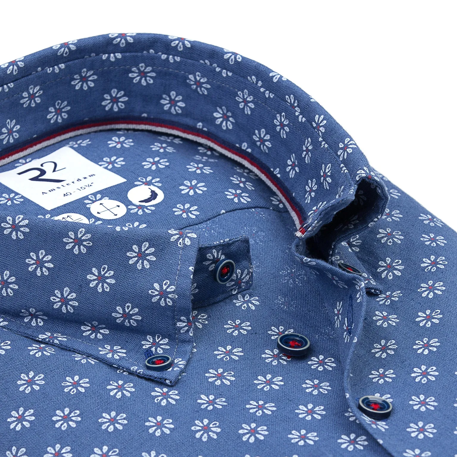 Floral print linen shirt