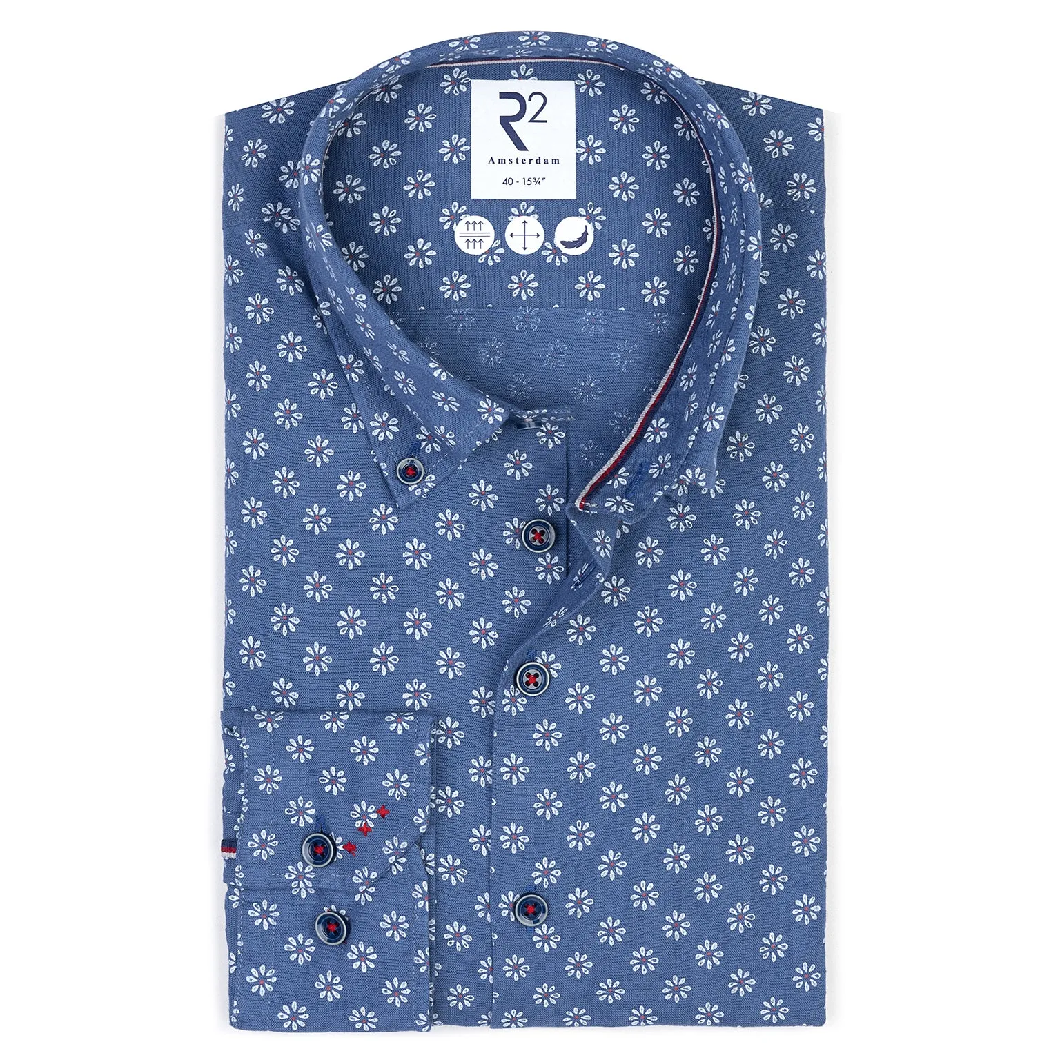 Floral print linen shirt