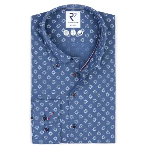 Floral print linen shirt