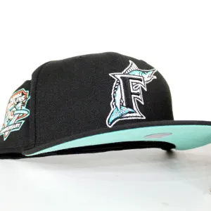 Florida Marlins 10 Year  Anniversary New Era 59Fifty Fitted Hat (Black Mint Under brim)
