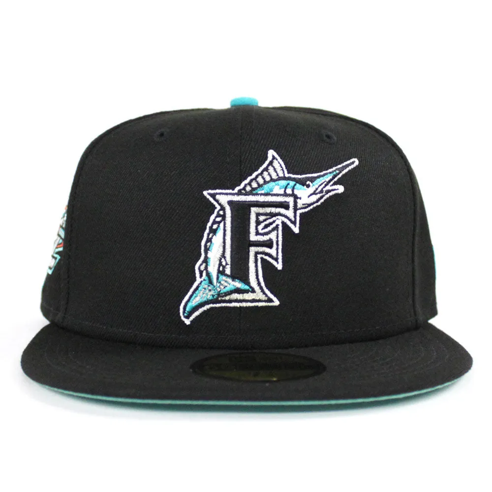 Florida Marlins 10 Year  Anniversary New Era 59Fifty Fitted Hat (Black Mint Under brim)