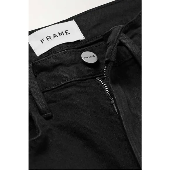 FRAME Le Vintage Bermuda Frayed Denim Shorts