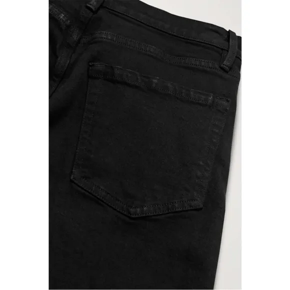 FRAME Le Vintage Bermuda Frayed Denim Shorts