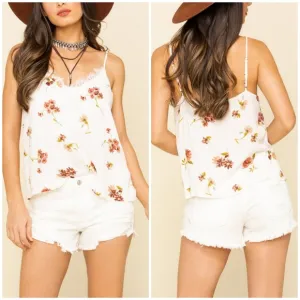 Free People We The Free Loving Good Vibrations Cutoff Shorts/Spring White