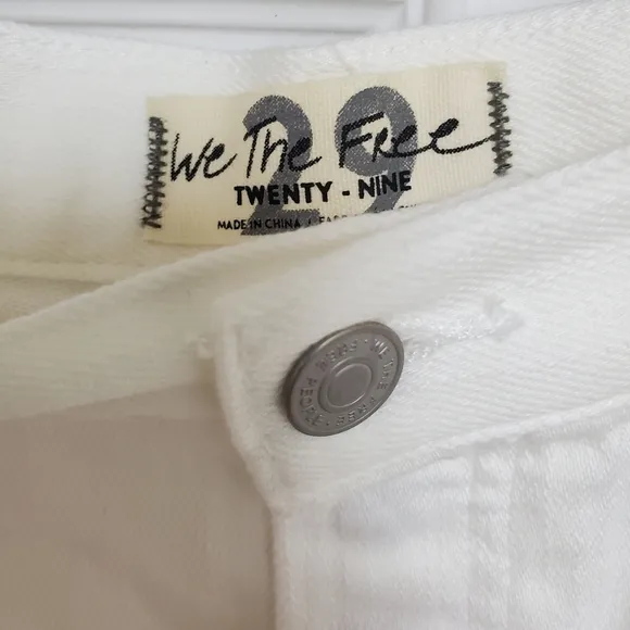 Free People We The Free Loving Good Vibrations Cutoff Shorts/Spring White