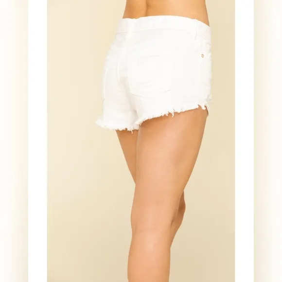 Free People We The Free Loving Good Vibrations Cutoff Shorts/Spring White
