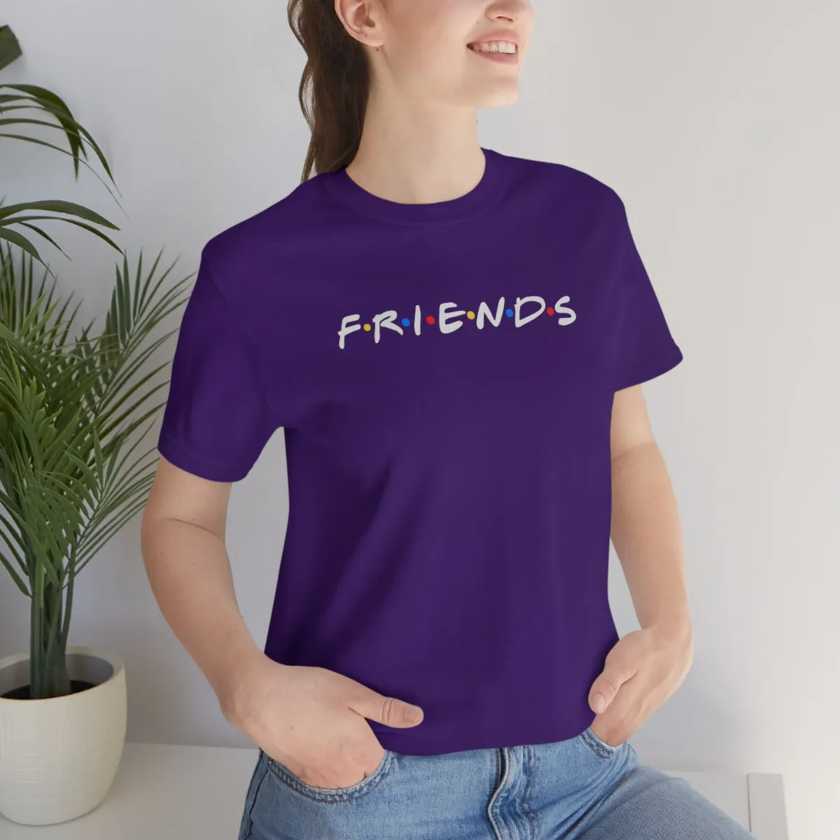 Friends-white lettering-Unisex Jersey Short Sleeve Tee