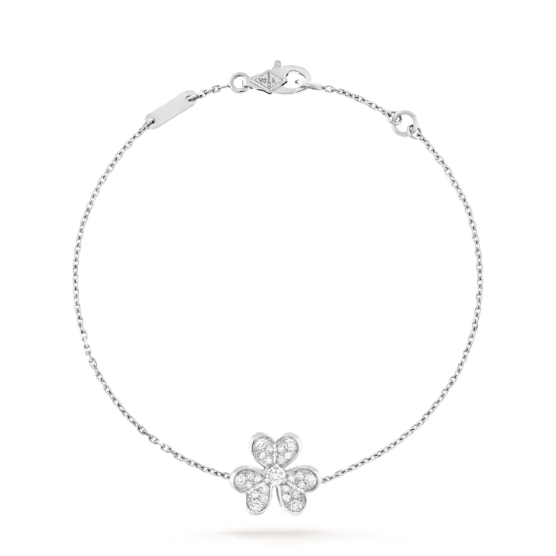 Frivole Clover White Gold-Plated Chain Bracelet