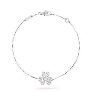 Frivole Clover White Gold-Plated Chain Bracelet
