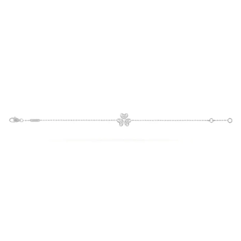 Frivole Clover White Gold-Plated Chain Bracelet