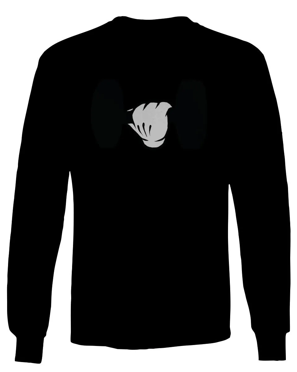 Funny Cool Workout weigths Lift Cartoon Glove Dumbells Dumbell mens Long sleeve t shirt
