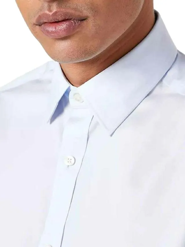 GANT Blue Stretch Sateen Town Collar Button Up Shirt 3058404 Size M NWT