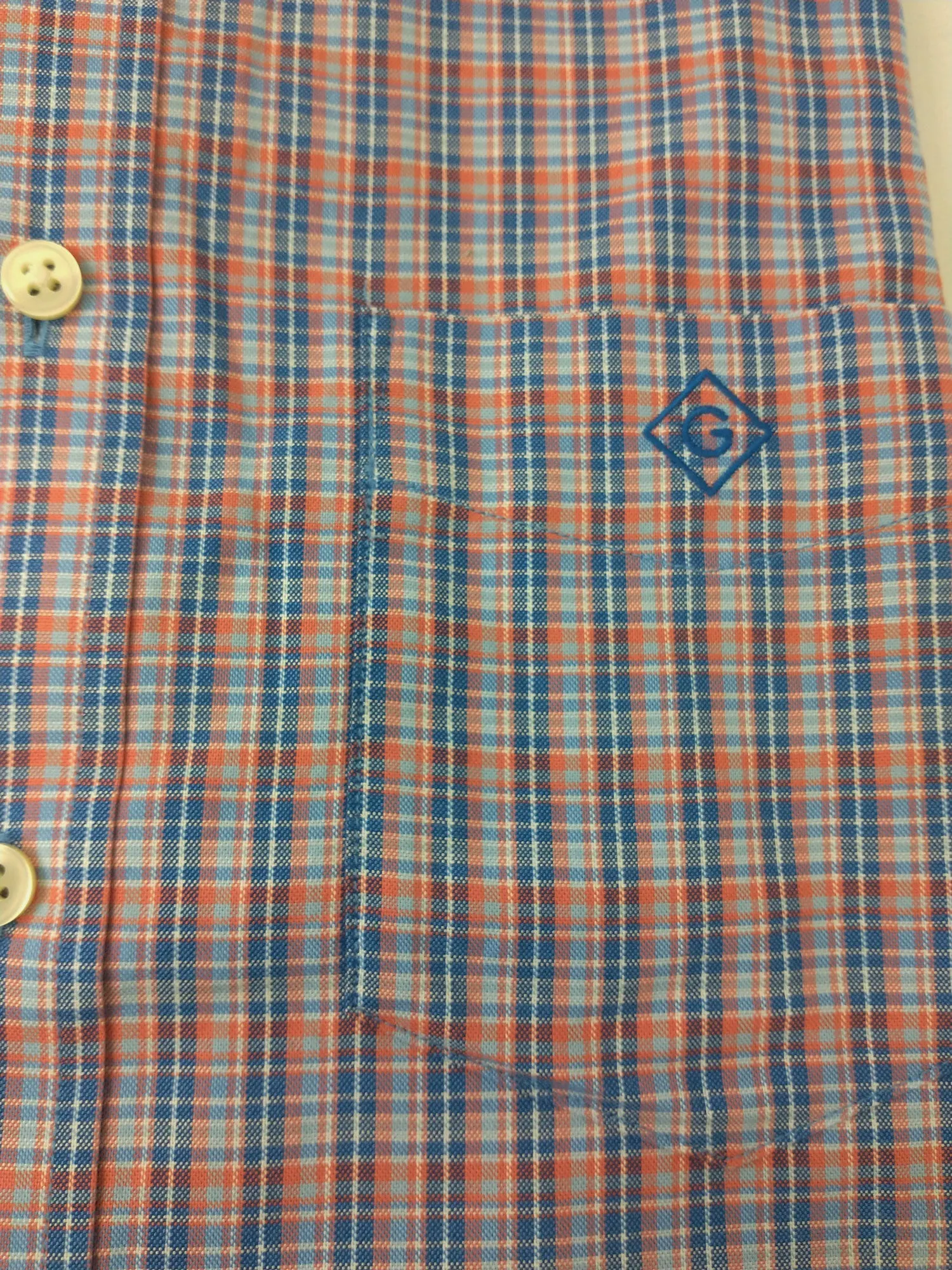 GANT DIAMOND G Men's Madras Check Fitted Button Down Shirt 303762 Size M NWT