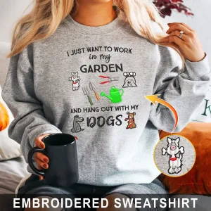 Garden And Hang out with Dogs Embroidered Shirt