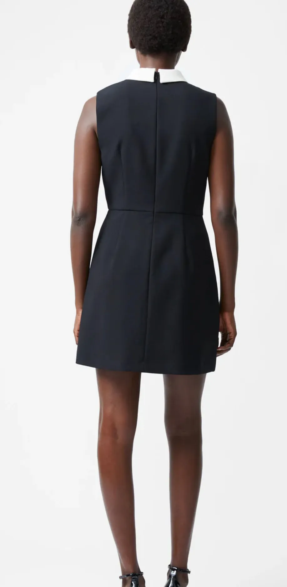 Gemma Collared Tie Dress in Black