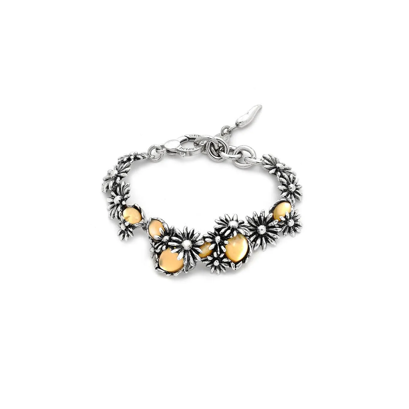 Giovanni Raspini Daisy silver bracelet 925 mother of pearl and rock crystal 11740