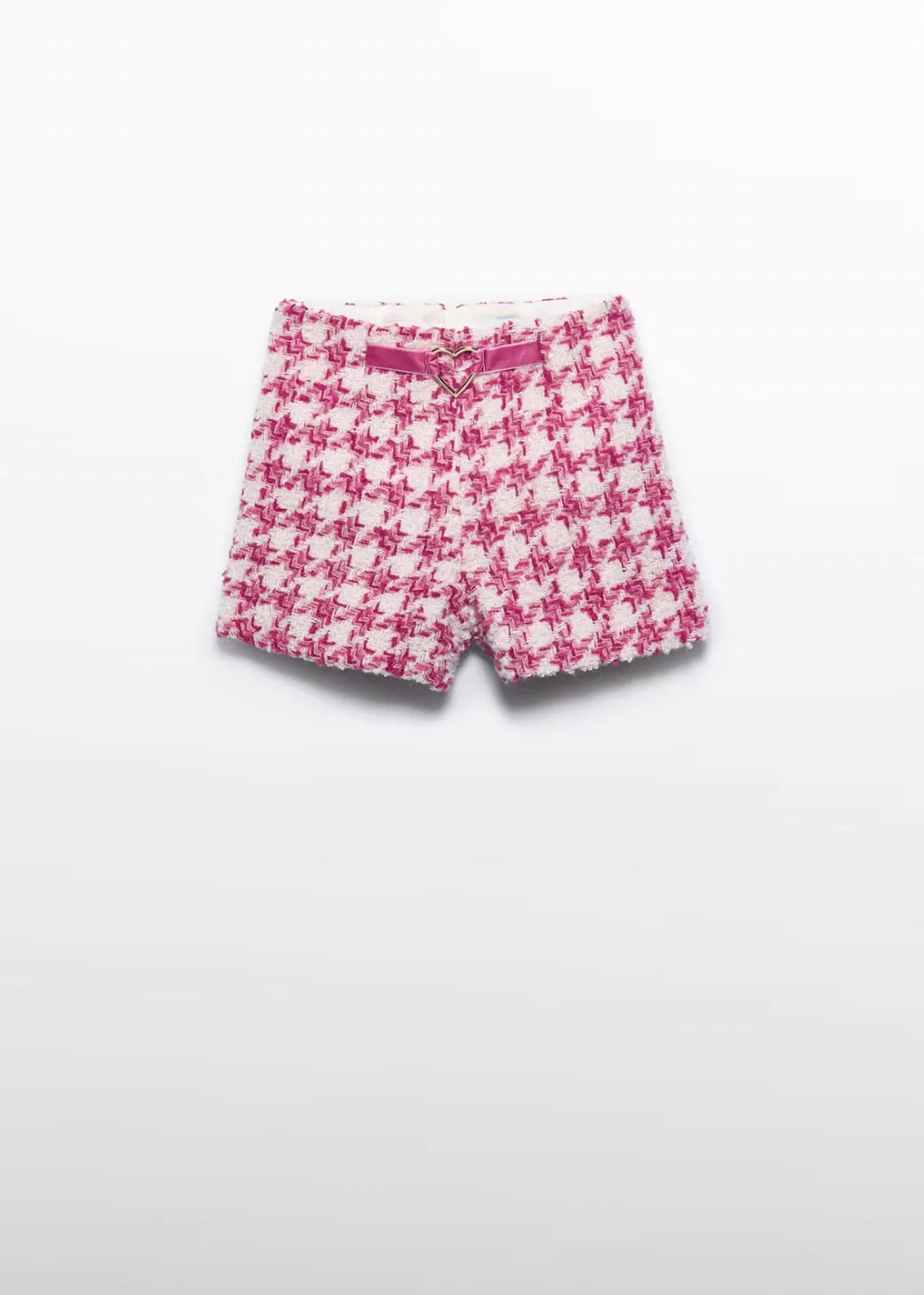 Girls Pink Tweed Shorts