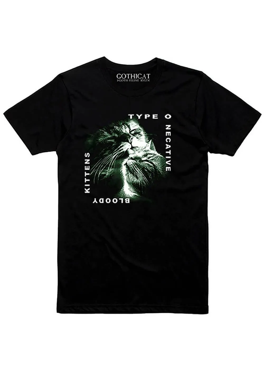 Gothicat Type O Necative Bloody Kittens Girly T-Shirt Black